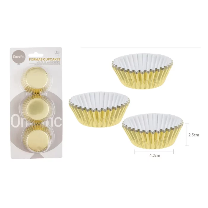 Conjunto de 80 formas de alumínio para cupcakes na cor ouro
