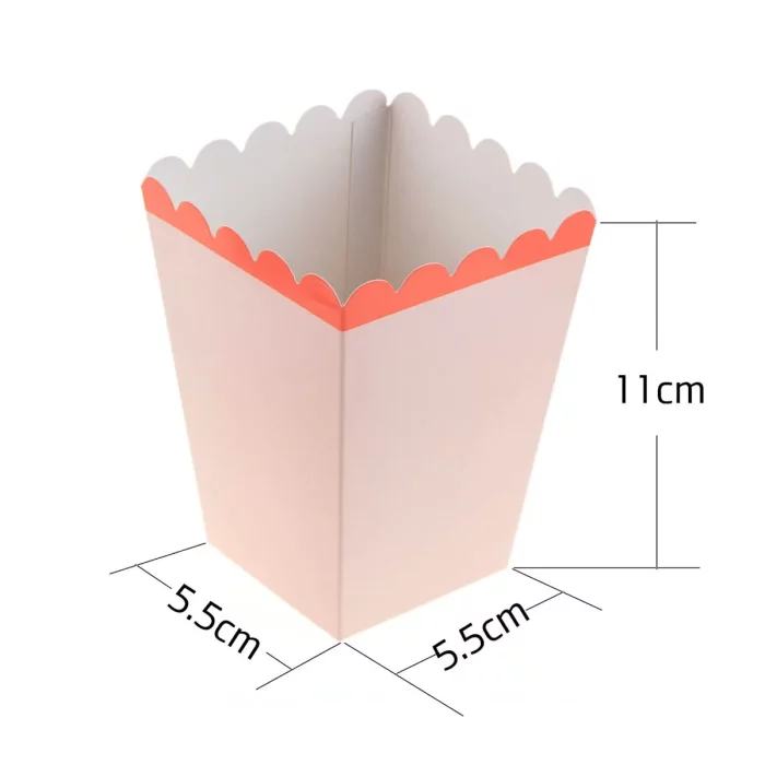 Conjunto econômico: Caixa pipocas pequena pacote com 6 unidades.Design atraente: Cor laranja-rosa vibrante para animar qualquer festa.Tamanho perfeito: Caixas de pipocas de tamanho pequeno
