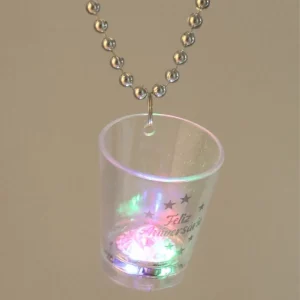 Colar e copo de shot fluorescentes