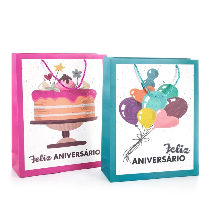 Grande saco de presente de aniversário
