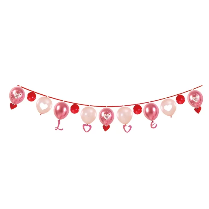 Adicione um toque de romantismo a qualquer celebração com nossos Balões de Amor.Este kit de grinalda vem completo com 13 balões