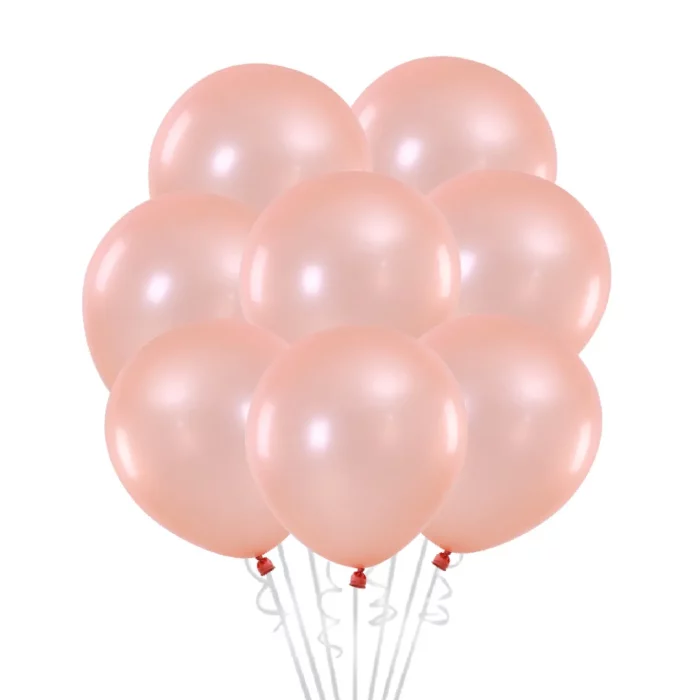 Oito balões de látex 12 polegadas na elegante cor rose gold.Perfeitos para várias ocasiões
