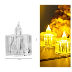 Vela Elétrica Diamante de listras de 5 cm ideal para aniversários e celebrações.Apresenta uma concha transparente