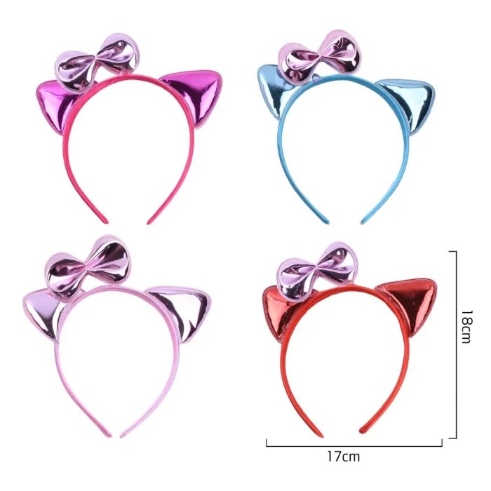 Esta bandolete de festa elegante apresenta um nó de borboleta atraente e um charmoso fecho de gato. Perfeito para adicionar um toque de estilo a qualquer roupa de festa.Feito de material PU de alta qualidade