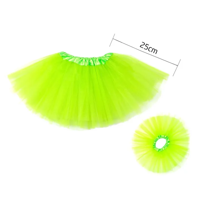 Saia de tutu de três camadas em cor de fruta verde
