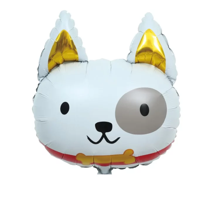 Balão Mylar premium de 47cm com design exclusivo de cabeça de cão