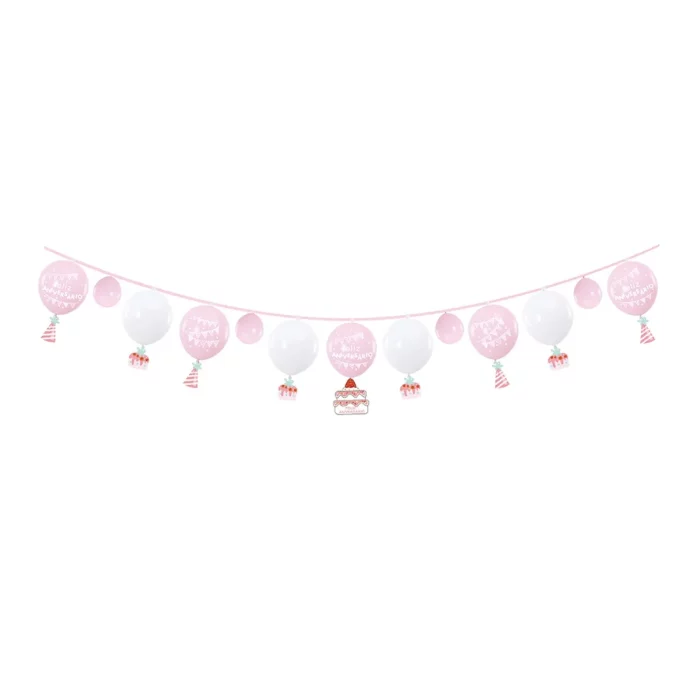 Este kit de aniversário inclui uma grinalda de 4m e 17 balões para a decoração perfeita.No padrão Feliz Aniversário