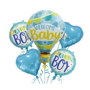 Este kit oferece 6 balões azuis de alta qualidade com design de balão de ar quente.Balão de ar quente azul é perfeito para qualquer tipo de festa ou ocasião.O padrão de balão de ar quente enriquece a estética do seu evento e a cor azul aumenta a vibração. Kit vibrante de 6 balões azuis com padrão de balão de ar quente. Perfeito para decoração de festas.