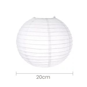 Lanterna de papel branca de 20cm perfeita para realçar decorações de aniversário.Fácil de montar