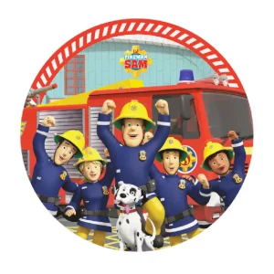 Os Pratos de Papel Bombeiro Sam são perfeitos para festas temáticas de bombeiro! Cada pacote contém 8 pratos de papel de 23cm de diâmetro