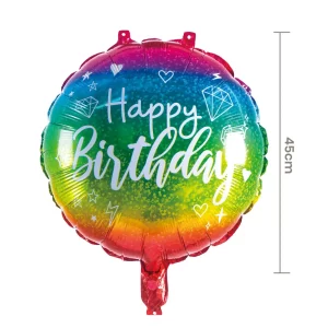 Balão Mylar de 18'' ideal para celebrações de aniversário.O produto contém um balão por pacote