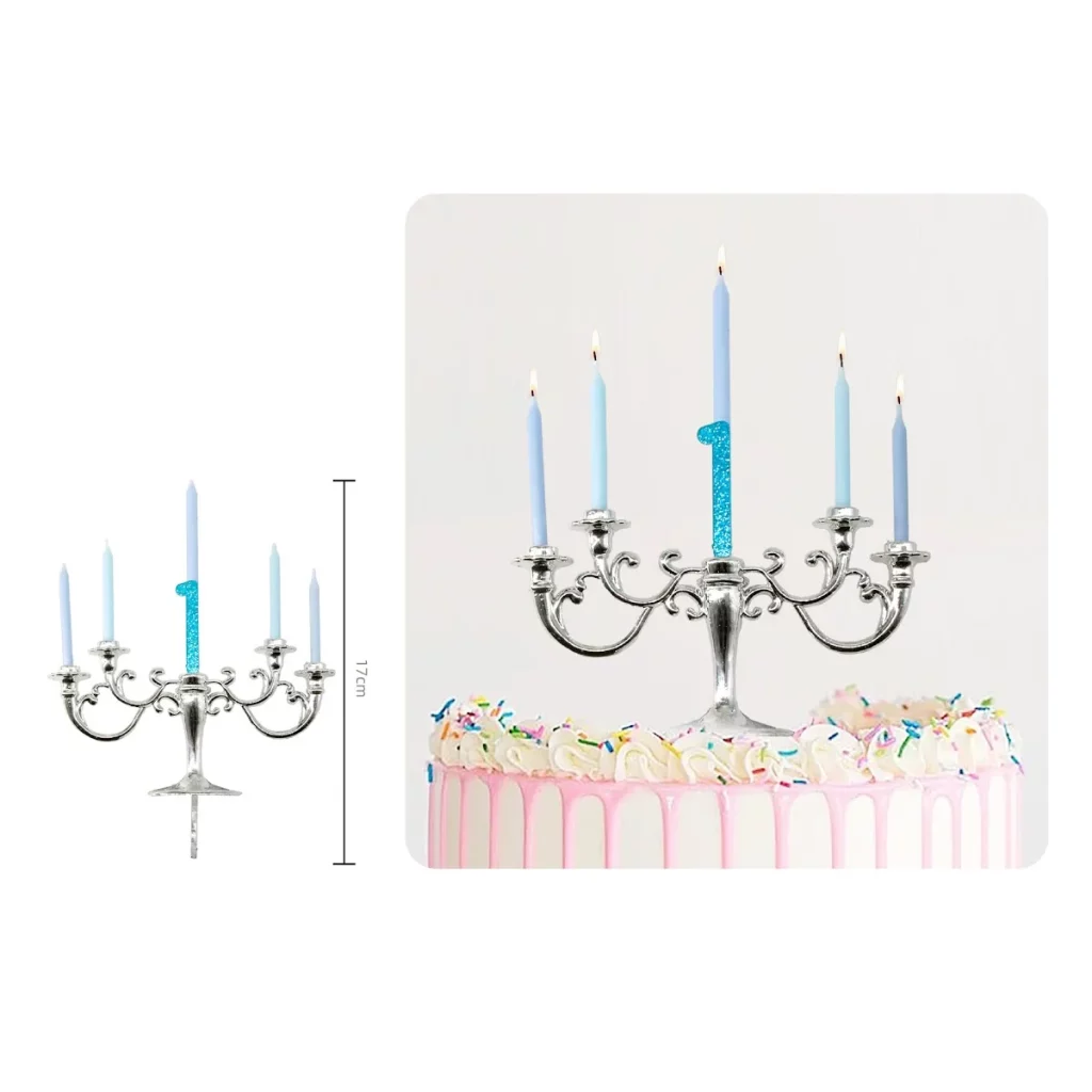 Esta vela de aniversário azul