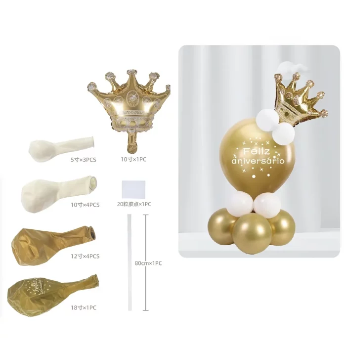 Este kit de balões dourados é perfeito para aniversários.O pack contém 13 balões