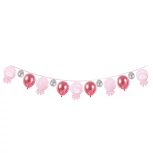 Kit com 17 balões rosa decorativos de 4m