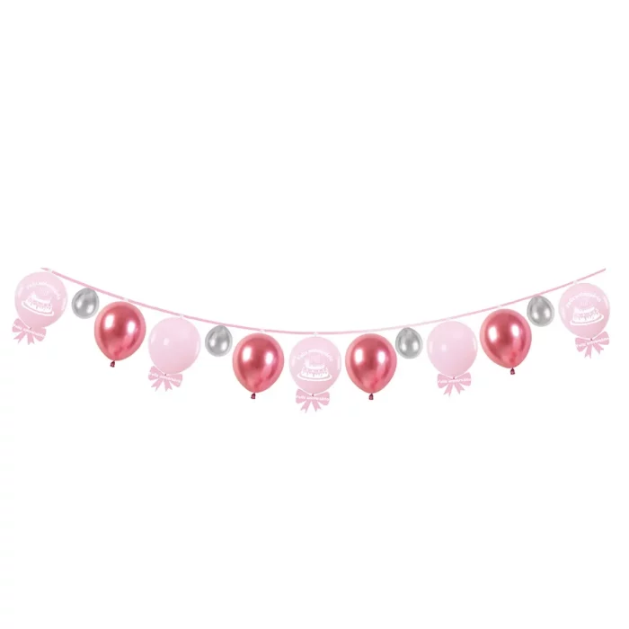 Kit com 17 balões rosa decorativos de 4m