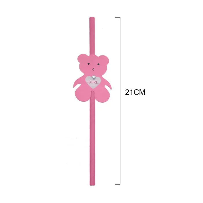 Conjunto de 6 palhinhas decorativas rosas