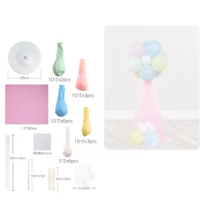 Kit de coluna de balões composto por 18 peças duráveis e reutilizáveis