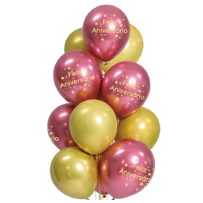 Kit de balões Mylar dourados com 11 unidades