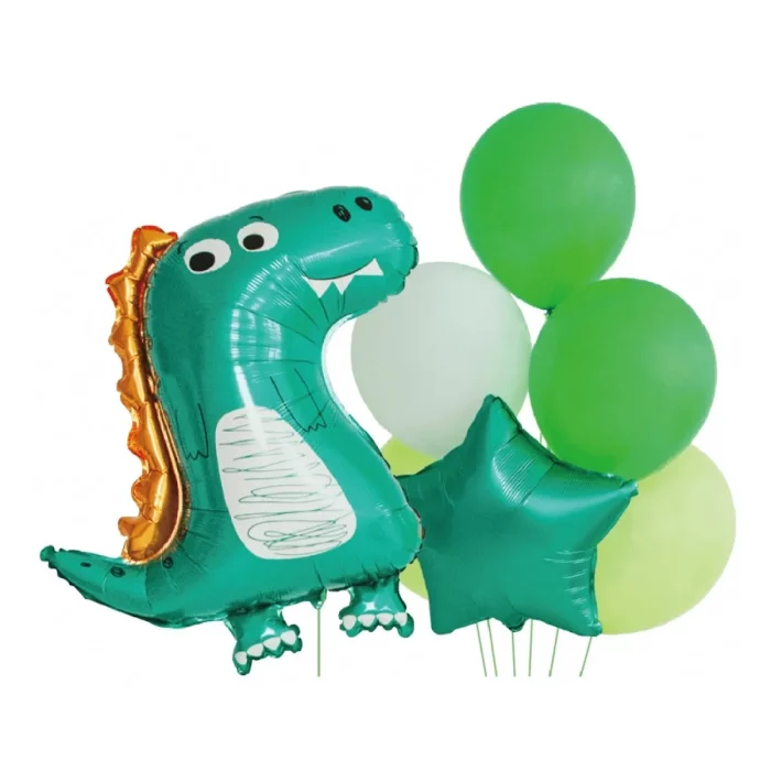 Conjunto de balões de alta qualidade: Este conjunto inclui 8 balões mylar de dinossauro