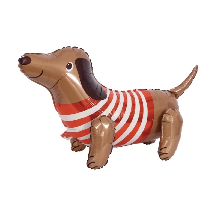 Balão grande e impressionante: Este balão Airloonz Dachshund mede 42cm x 68cm