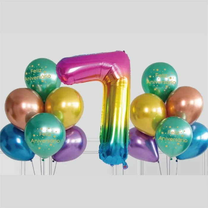 Conjunto inclui 15 balões mylar de alta qualidade