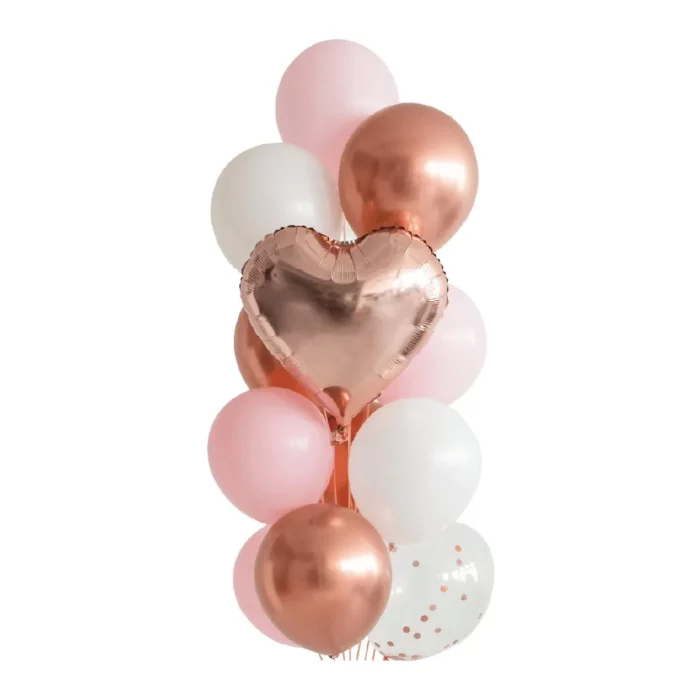 Kit contendo 13 balões Mylar em vários tons de rosa