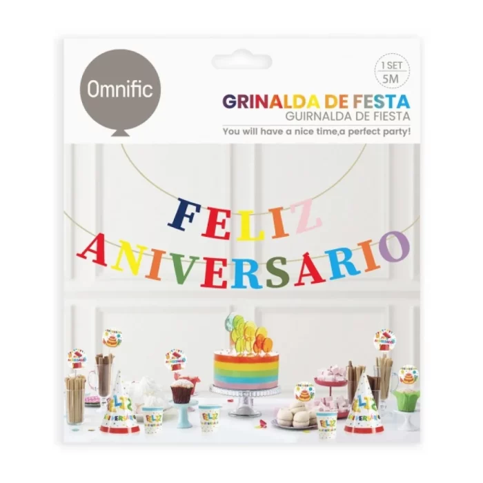cada uma representando uma letra da frase 'Feliz Aniversário'.Ideal para festas temáticas e eventos especiais