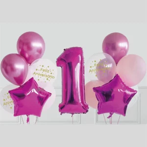 Kit completo para festa: Este kit inclui 15 balões Mylar rosa