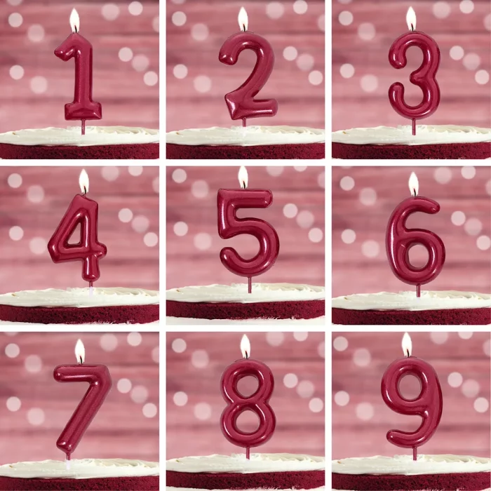 Vela de aniversário em formato numérico