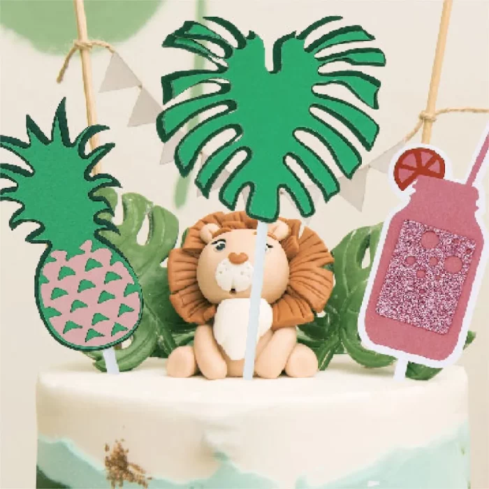 Pacote com três topos de bolo de design exclusivo com tema de frutas