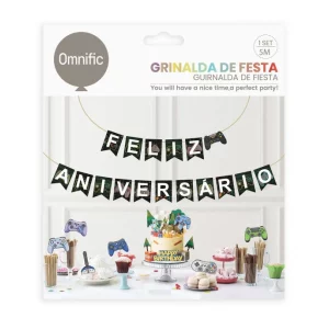ideal para comemorações de aniversários e aniversários.As cores vibrantes da guirlanda adicionam um toque festivo e alegre às suas festas. Uma guirlanda alegre e colorida com 16 letras