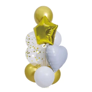 Este kit contém 10 balões Mylar dourados