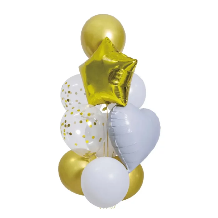 Este kit contém 10 balões Mylar dourados