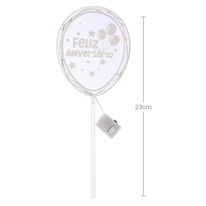perfeito para decorar bolos em aniversários e celebrações.Possui lindas luzes para adicionar um brilho especial à ocasião