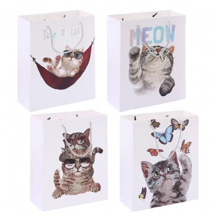 Este saco de presente de papel vem em um lindo tom de prata laser