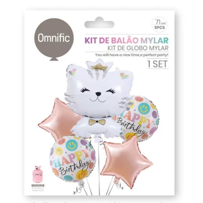 perfeito para adicionar um toque festivo à sua festa.Cada pacote contém 5pcs de balões de folha de alta qualidade que podem ser inflados e reutilizados. Os balões foil de gato branco são um adorno festivo ideal para todas as ocasiões de festa.