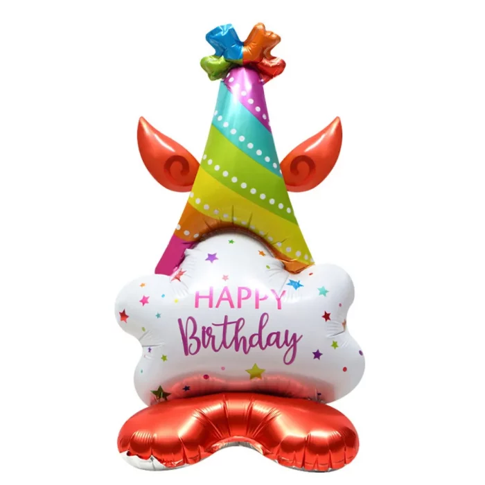 Balão de grande dimensão: Este chapéu de aniversário balão mede 30cm x 57cm