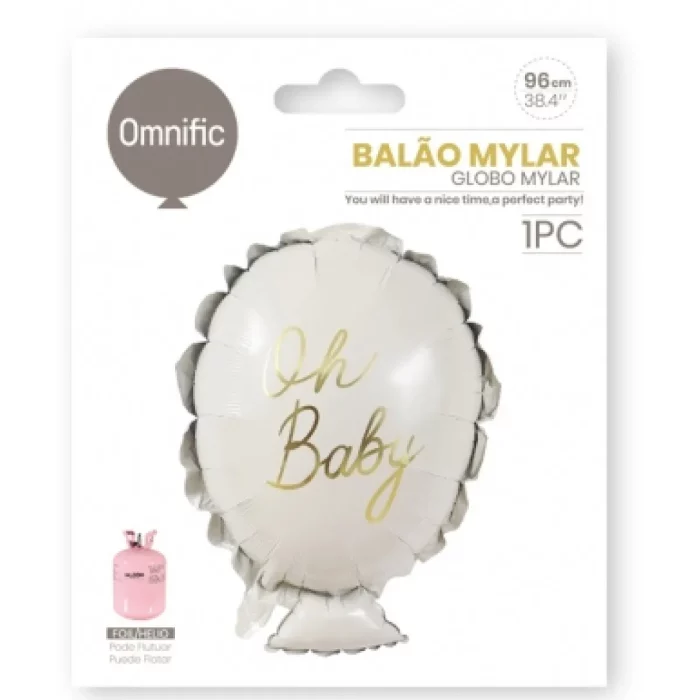 este balão foil irá adicionar um toque especial à sua festa. Balão Foil Oh Baby em branco