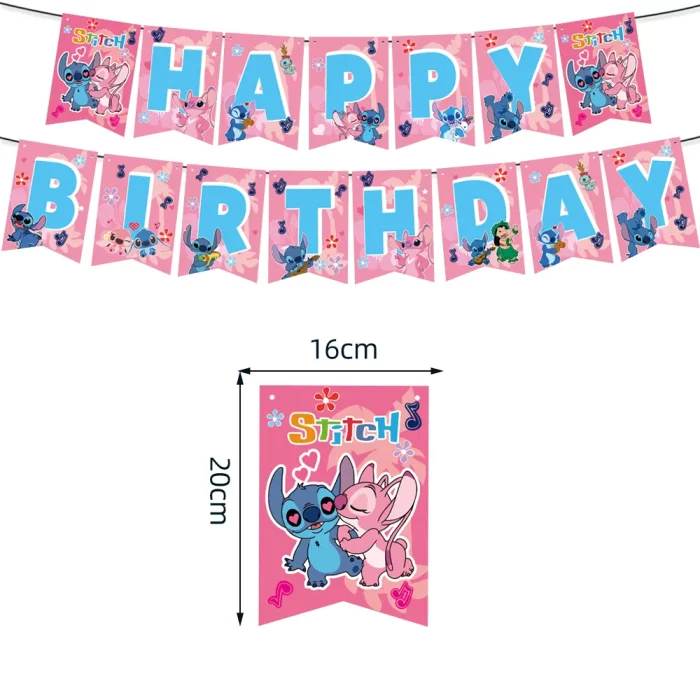 Decoração de festa de alta qualidade com design de Stitch Rosa