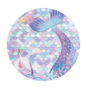 Pratos de papel de 23cm com design de sereia