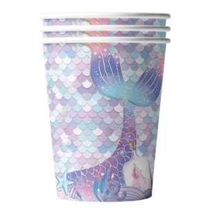 Beautifully designed purple mermaid paper cups perfect for party drinks.Comes in a pack of 10