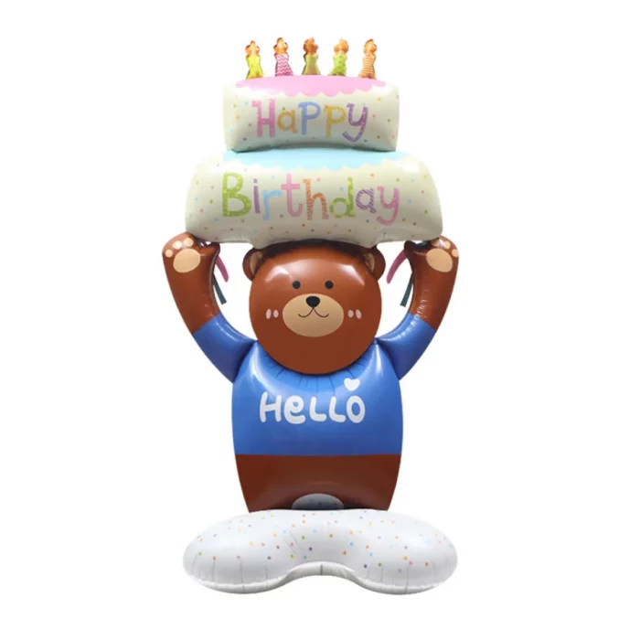 Belos balões de aniversário de urso de alumínio