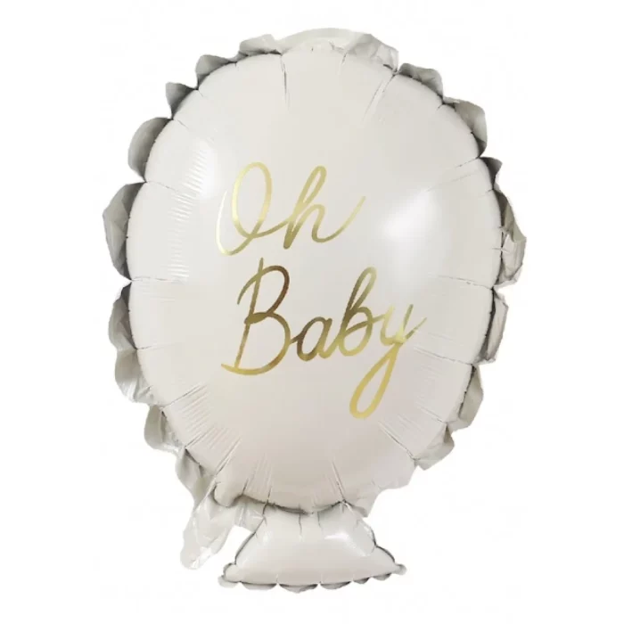 Este Balão Foil Oh Baby em branco é perfeito para festas de bebês e comemorações especiais.Fabricado com material durável e de alta qualidade