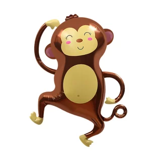 Design encantador: este balão apresenta um design divertido e adorável de um macaco sorridente de 76cm x 70cm.Material Premium: Feito de folha de alumínio de alta qualidade