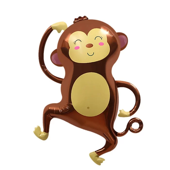 Design encantador: este balão apresenta um design divertido e adorável de um macaco sorridente de 76cm x 70cm.Material Premium: Feito de folha de alumínio de alta qualidade