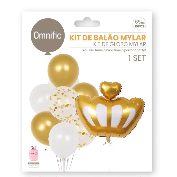 duráveis e seguras para uso. Kit encantador de balões dourados