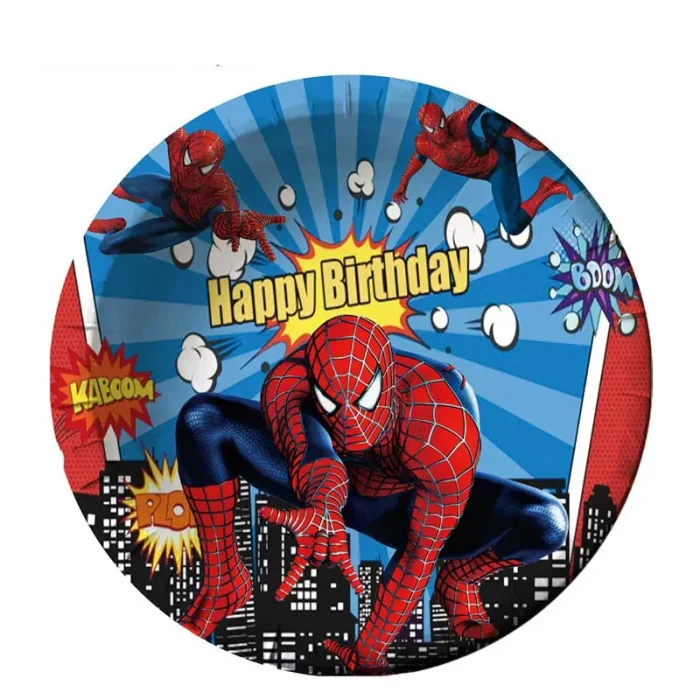 Pratos de papel com design vibrante do Homem-Aranha