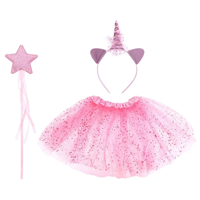 Encantador conjunto de traje de Princesa Unicórnio Rosa