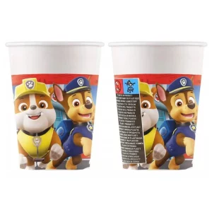 Conjunto de 8 copos de papel Patrulha Pata de 200ml