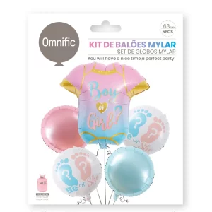 ideal para festas de revelação de gênero e festas de aniversário de bebês.O material de alumínio torna os balões duráveis e reutilizáveis